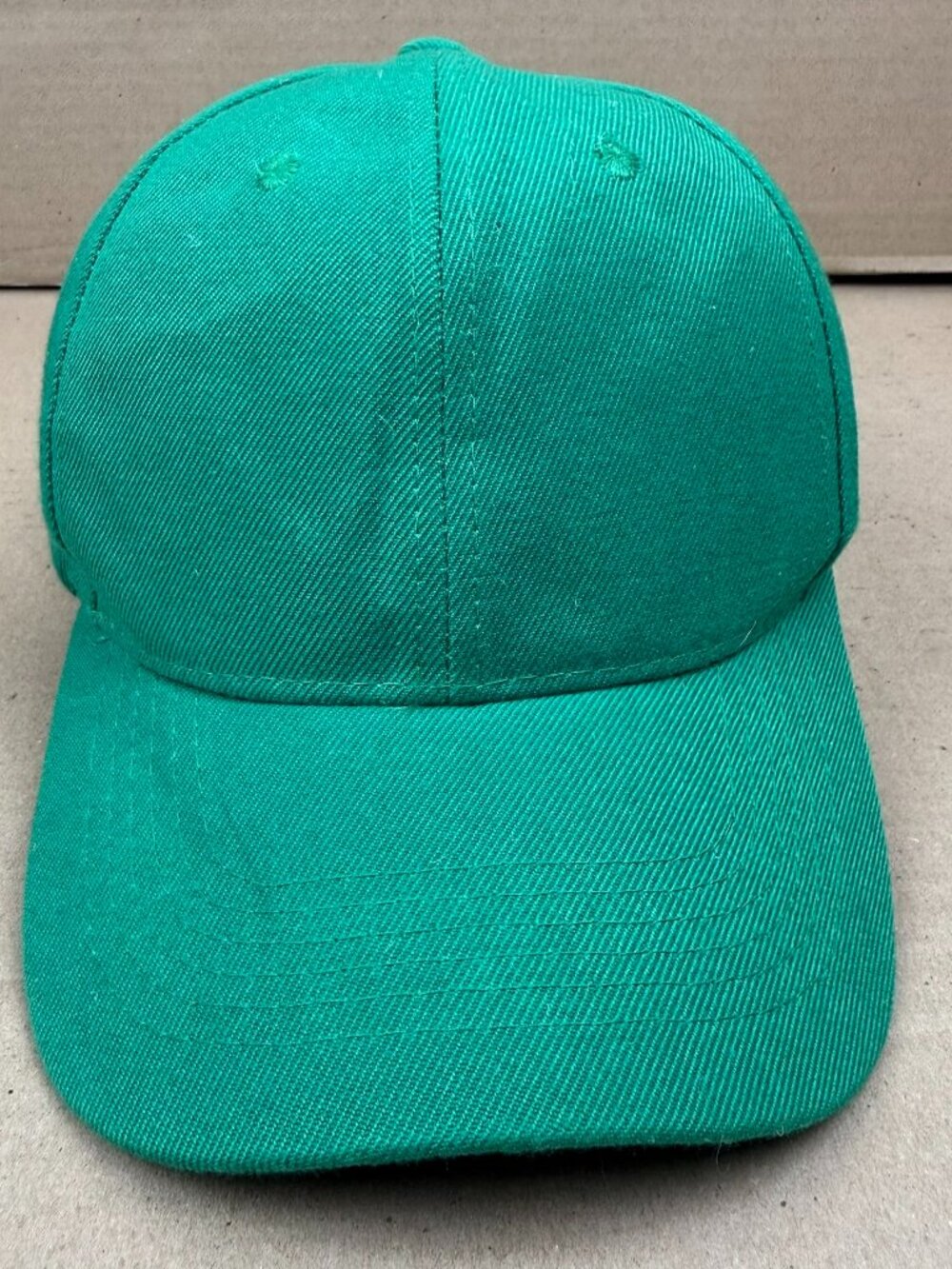 Unbranded Green Adjustable Baseball Cap 80% Acrylic 20% Wool Made In China